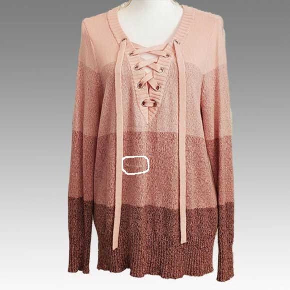 NY & CO SOHO Jeans, Pink-Lace up Sweater.GENTLY USED MED Less than half MSRP! - Picture 6 of 6